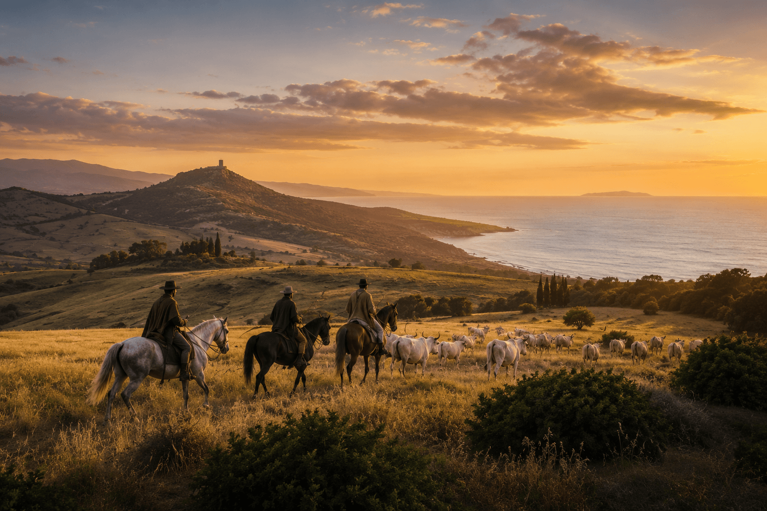 La campagna maremmana al tramonto